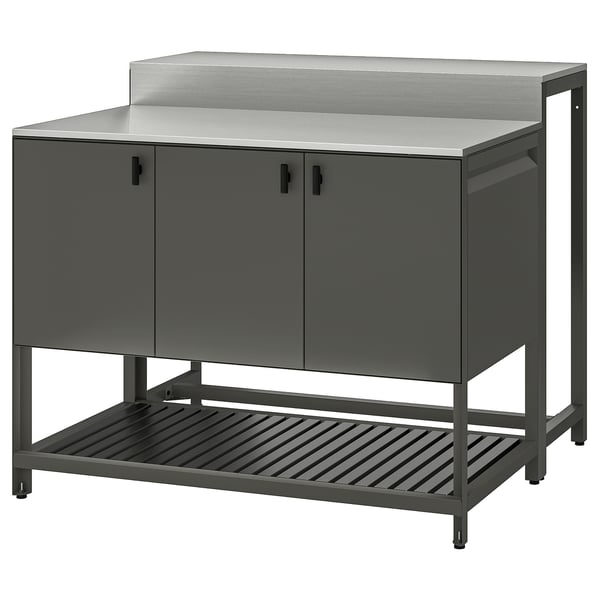 IKEA BÅTSKÄR Outdoor kitchen island w bar table dark gray 47 1/4x39 3/8 "