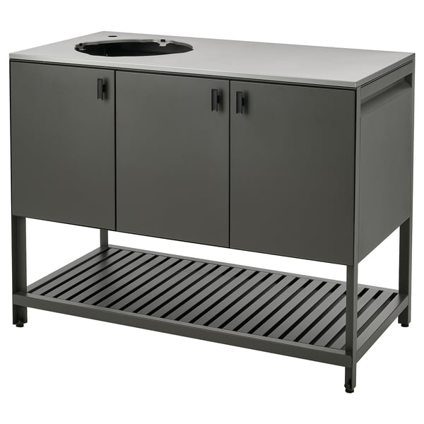 IKEA BÅTSKÄR Shelf unit for sink outdoor/dark gray 47 1/4x23 5/8 "