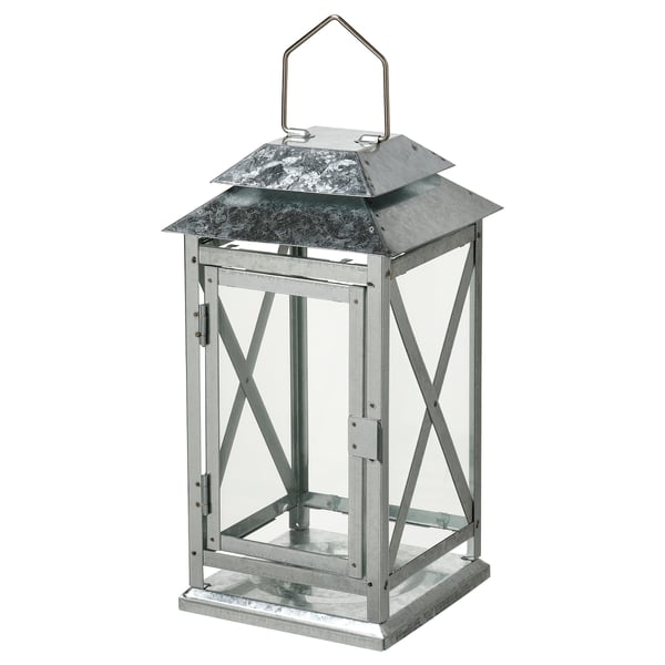 IKEA BEFÄSTA Lantern for candle indoor/outdoor galvanized 11 "