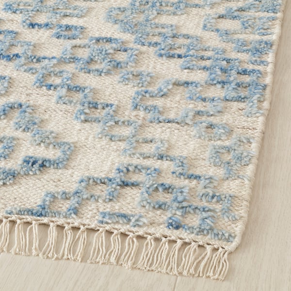 IKEA BEFODRAN Rug High Pile Light Blue/handmade 5 ' 3 "x7 ' 7 "