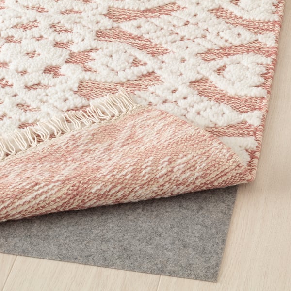IKEA BEFODRAN Rug High Pile Red-pink/handmade 5 ' 3 "x7 ' 7 "