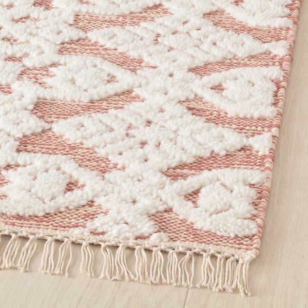 IKEA BEFODRAN Rug High Pile Red-pink/handmade 5 ' 3 "x7 ' 7 "