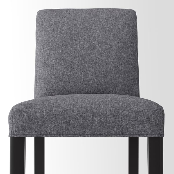 IKEA BERGMUND Bar Stool With Backrest Counter Height Black/Gunnared Medium Grey 24 3/8 "