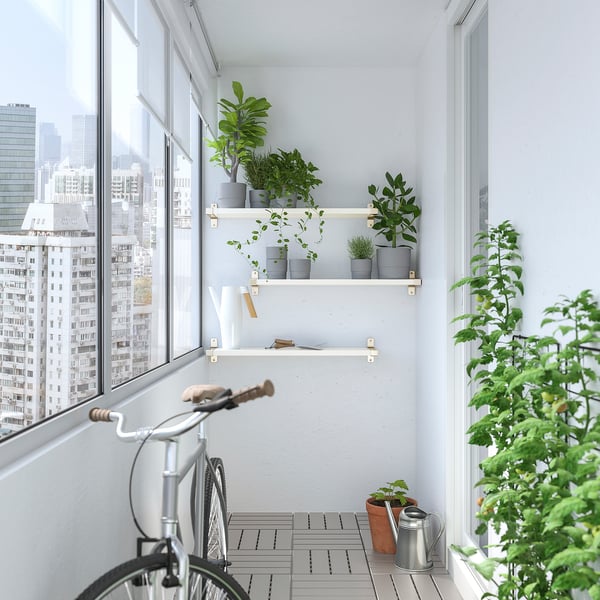 IKEA BERGSHULT / GRANHULT Wall Shelf Combination White/nickel Plated 31 1/2x7 7/8 "