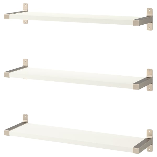 IKEA BERGSHULT / GRANHULT Wall shelf combination white/nickel plated 31 1/2x7 7/8 "