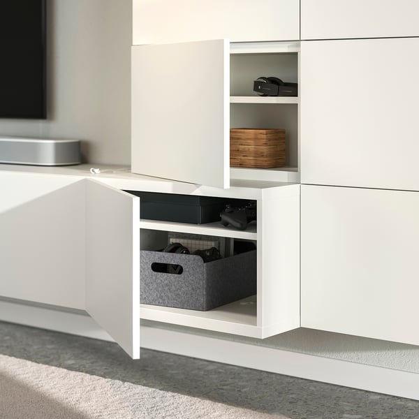 IKEA BESTÅ Media Storage Combination White Lappviken/white 118 1/8x16 1/2x44 7/8 "