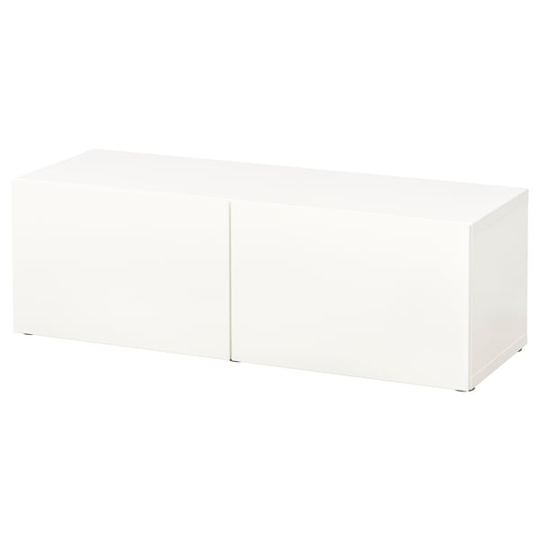IKEA BESTÅ Shelf unit with doors white/Lappviken white 47 1/4x16 1/2x15 "
