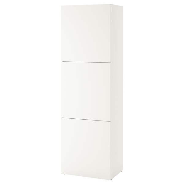 IKEA BESTÅ Shelf unit with doors white Lappviken/white 23 5/8x16 1/2x76 "