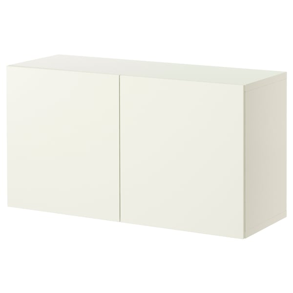IKEA BESTÅ Shelf unit with doors white/Lappviken white 47 1/4x16 1/2x25 1/4 "