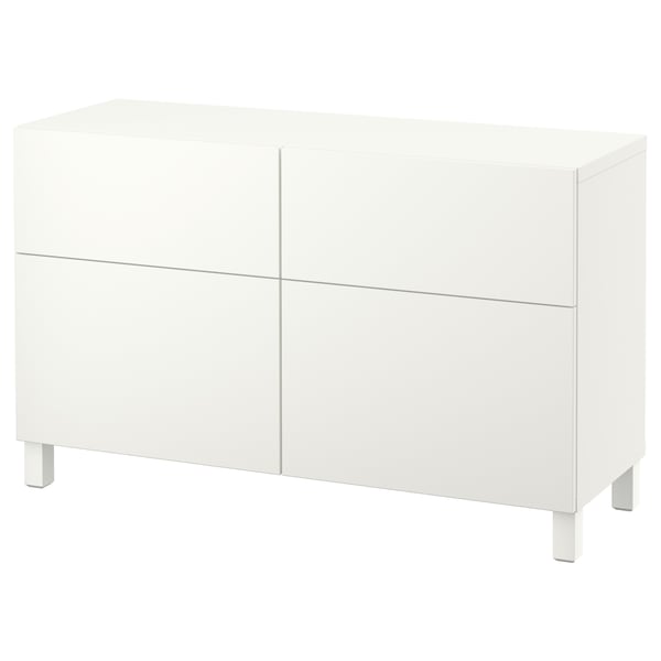 IKEA BESTÅ Storage combination w doors/drawers white/Lappviken/Stubbarp white 47 1/4x16 1/2x29 1/8 "
