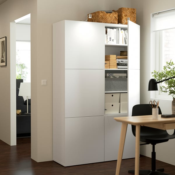 IKEA BESTÅ Storage Combination With Doors White/Lappviken White 47 1/4x16 1/2x76 "
