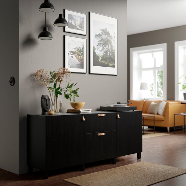 IKEA BESTÅ Storage Combination With Drawers Black-brown/Lappviken/Stubbarp Black-brown 70 7/8x16 1/2x29 1/8 "