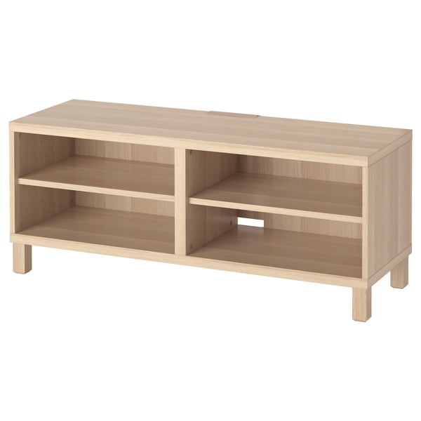 IKEA BESTÅ TV unit white stained oak effect 47 1/4x15 3/4x18 7/8 "