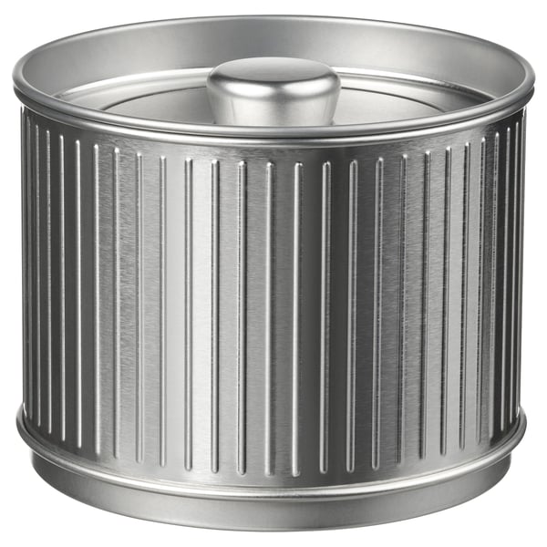 IKEA BETTHAJ Tin with lid for coffee/tea/silver color 19 oz