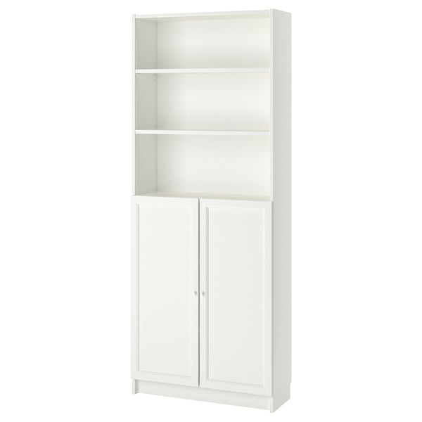 IKEA BILLY Bookcase with doors white 31 1/2x11 3/4x79 1/2 "