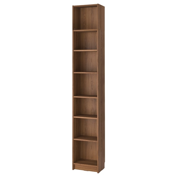IKEA BILLY Bookcase With Height Extension Unit Brown Walnut Effect 15 3/4x11x93 1/4 "
