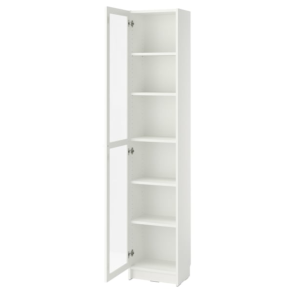 IKEA BILLY / OXBERG Bookcase With Glass-door White/glass 15 3/4x11 3/4x79 1/2 "