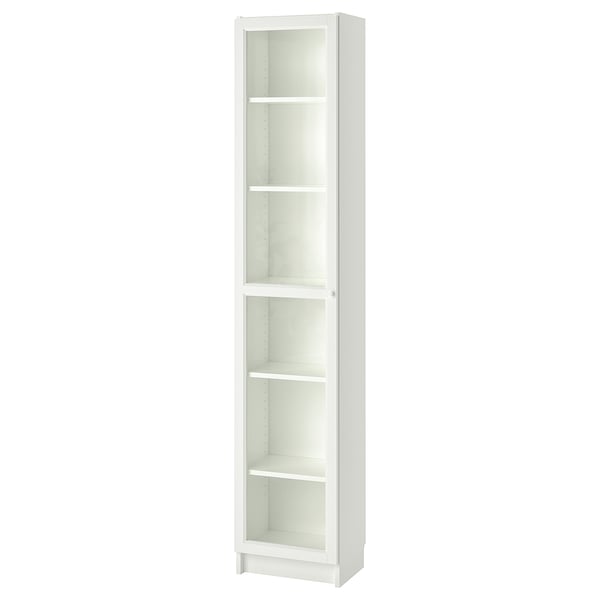 IKEA BILLY / OXBERG Bookcase with glass-door white/glass 15 3/4x11 3/4x79 1/2 "