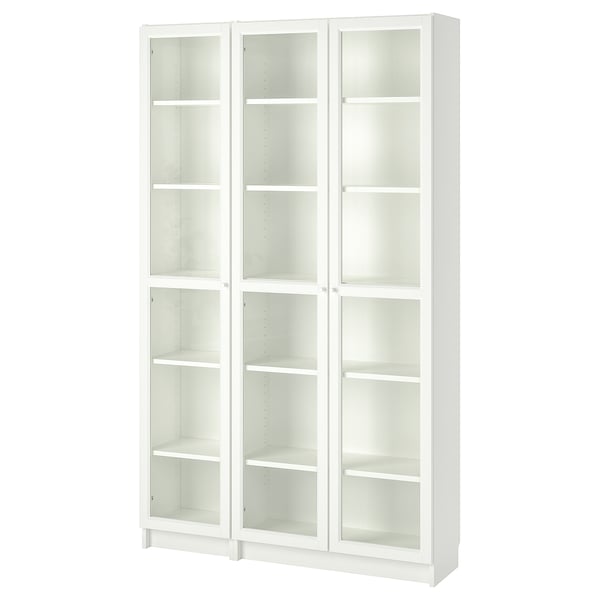 IKEA BILLY / OXBERG Bookcase with glass doors white 47 1/4x11 3/4x79 1/2 "