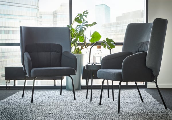 IKEA BINGSTA High Back Armchair Vissle Dark Gray/Kabusa Dark Gray