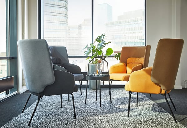 IKEA BINGSTA High Back Armchair Vissle Dark Gray/Kabusa Dark Gray