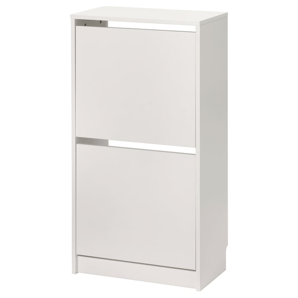 IKEA BISSA Shoe cabinet with 2 compartments white 19 1/4x11x36 5/8 "