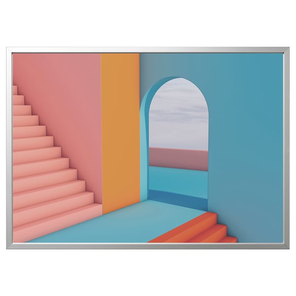 IKEA BJÖRKSTA Picture and frame doorway/aluminum color 55x39 ¼ "