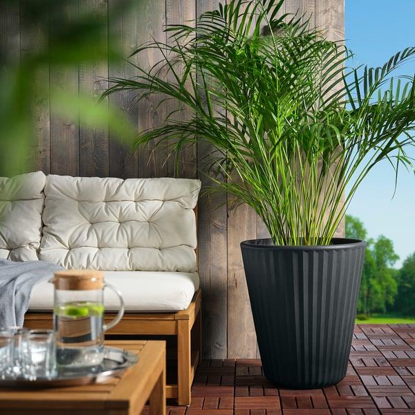 IKEA BJÖRNBAMBU Plant Pot Indoor/outdoor Dark Gray 16 ¼ "