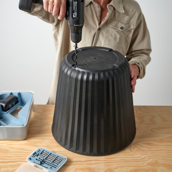 IKEA BJÖRNBAMBU Plant Pot Indoor/outdoor Dark Gray 16 ¼ "