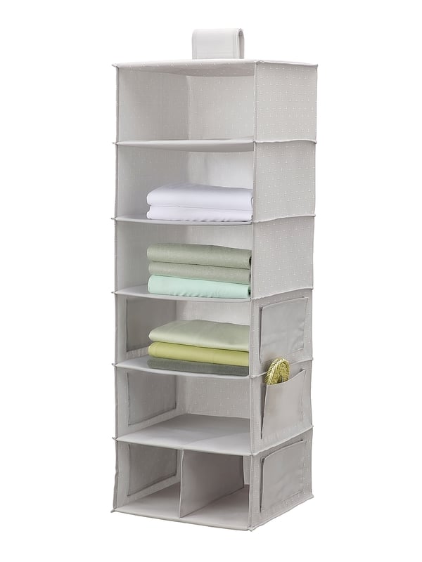IKEA BLÄDDRARE Hanging Storage With 7 Compartments Gray/patterned 11 ¾x11 ¾x35 ½ "
