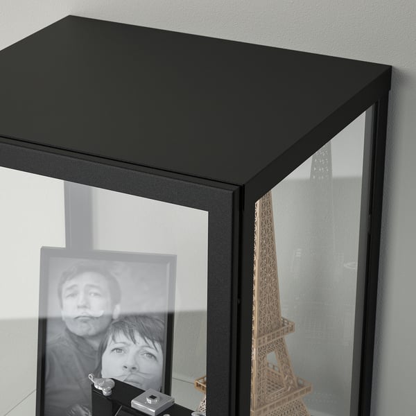 IKEA BLÅLIDEN Glass-door Cabinet Black 13 3/4x12 5/8x59 1/2 "