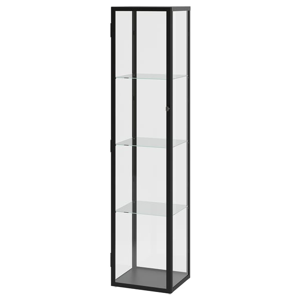 IKEA BLÅLIDEN / STRIMSÄV Glass-door cabinet with lighting black