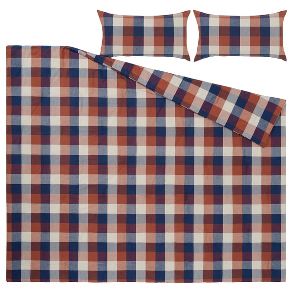 IKEA BLÅSENAP Comforter Set Multicolor/check Full/Queen
