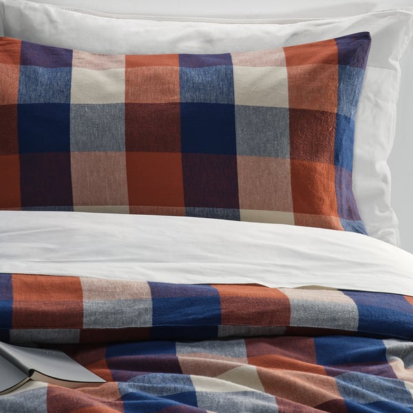 IKEA BLÅSENAP Comforter set multicolor/check Full/Queen