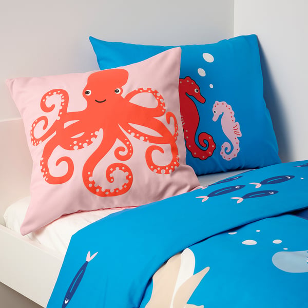IKEA BLÅVINGAD Cushion Cover Octopus Pattern/pink 20x20 "
