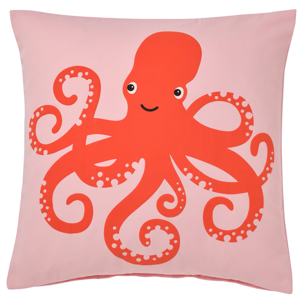 IKEA BLÅVINGAD Cushion cover octopus pattern/pink 20x20 "