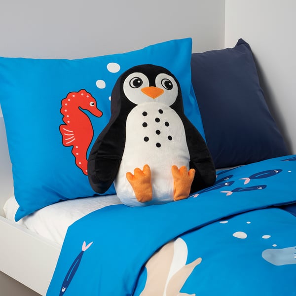 IKEA BLÅVINGAD Cushion Penguin-shaped Black/white 16x13 "