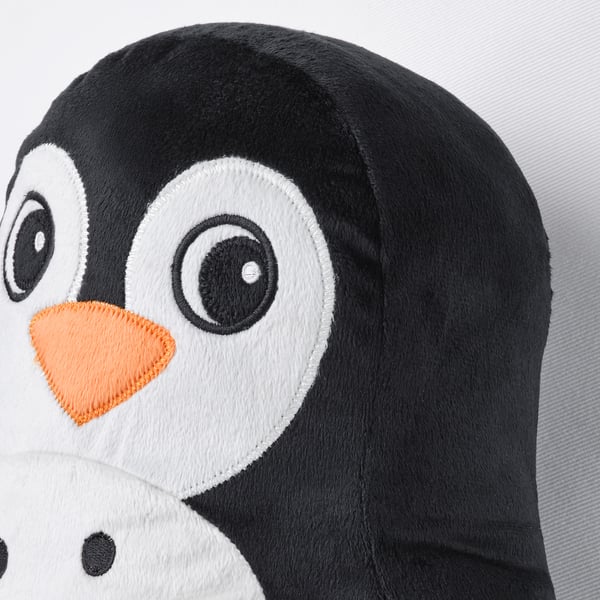 IKEA BLÅVINGAD Cushion Penguin-shaped Black/white 16x13 "