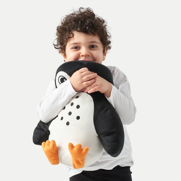 IKEA BLÅVINGAD Cushion Penguin-shaped Black/white 16x13 "