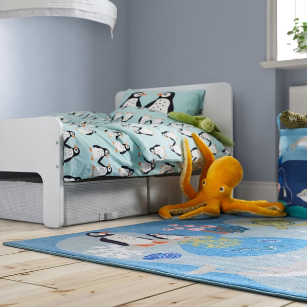 IKEA BLÅVINGAD Rug Ocean Animals Pattern/multicolor 4 ' 4 "x4 ' 4 "