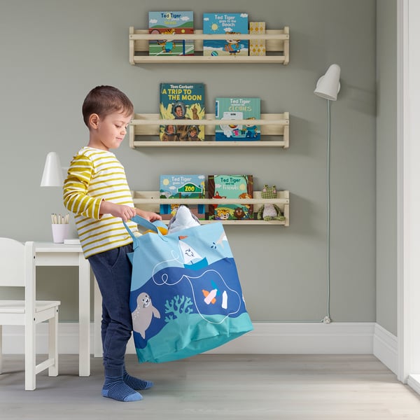 IKEA BLÅVINGAD Storage Bag Ocean Animals Pattern/multicolor