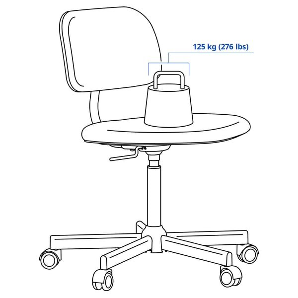 IKEA BLECKBERGET Swivel Chair Klovsta White/orange-brown