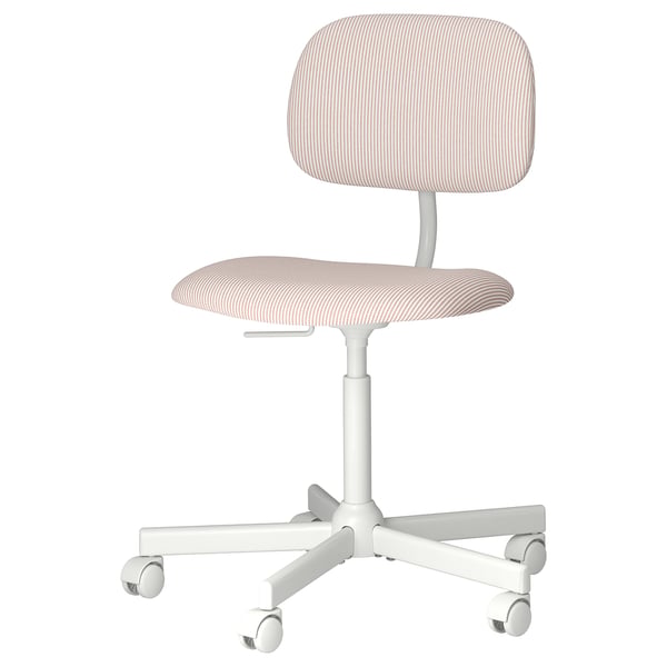 IKEA BLECKBERGET Swivel chair Klovsta white/orange-brown