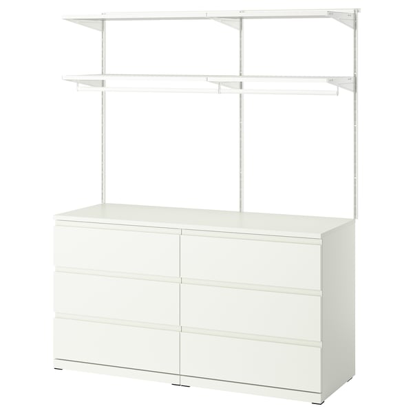 IKEA BOAXEL / STORKLINTA Bedroom furniture set of 2 white/white 57 1/8x18 7/8 "