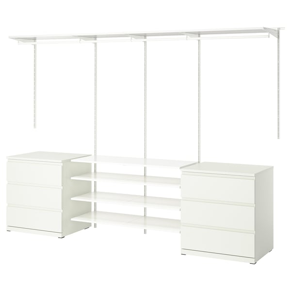 IKEA BOAXEL / STORKLINTA Bedroom furniture set of 3 white/white 114 1/8x18 7/8 "