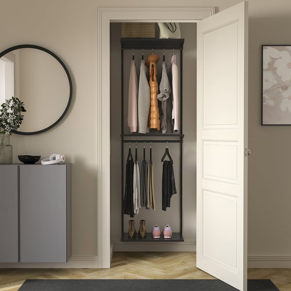 IKEA BOAXEL Wardrobe Combination Anthracite 24 3/8x15 3/4x79 "