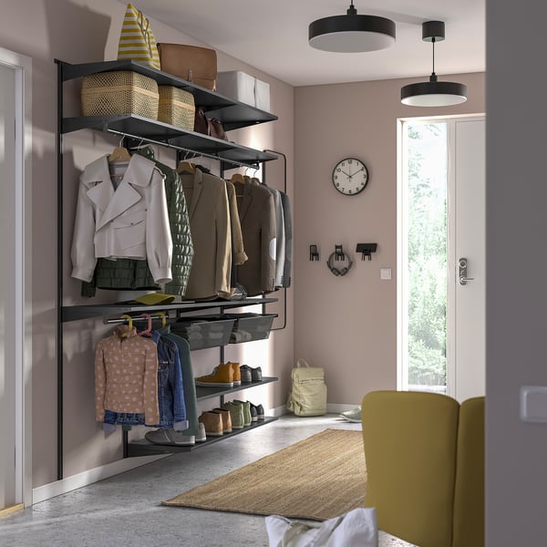 IKEA BOAXEL Wardrobe Combination Anthracite 73 3/4x15 3/4x79 "