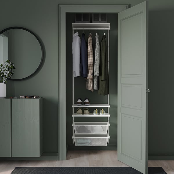 IKEA BOAXEL Wardrobe Combination White 24 3/8x15 3/4x79 "