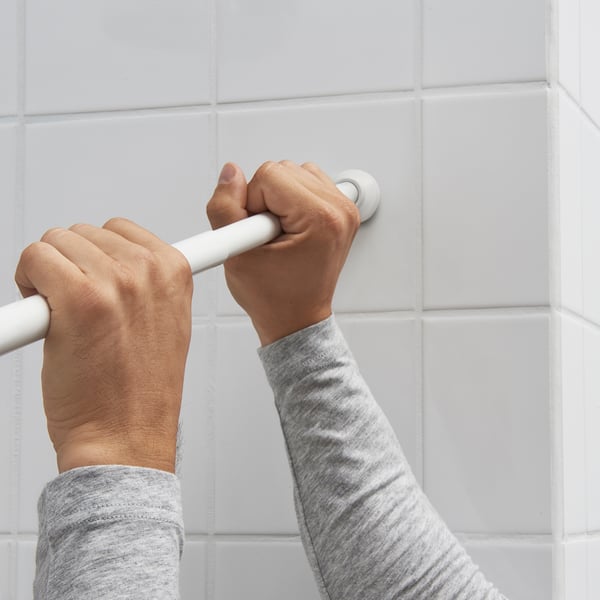 IKEA BOTAREN Shower Curtain Tension Rod White 47-79 "
