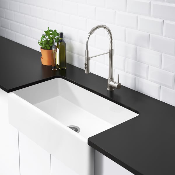 IKEA BOVIGGEN Apron Front Sink White 34 1/4x19x9 5/8 "